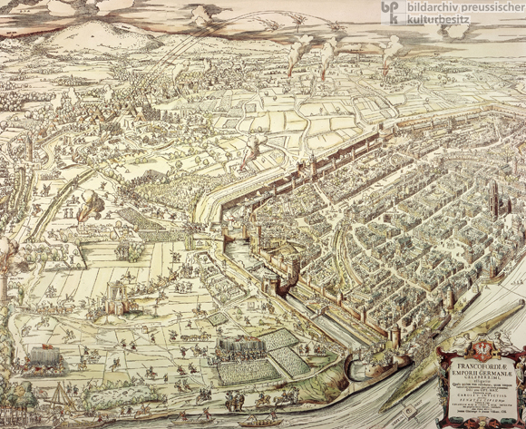 Frankfurt am Main im Belagerungszustand im Jahre 1552 (um 1555)